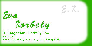 eva korbely business card