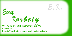 eva korbely business card